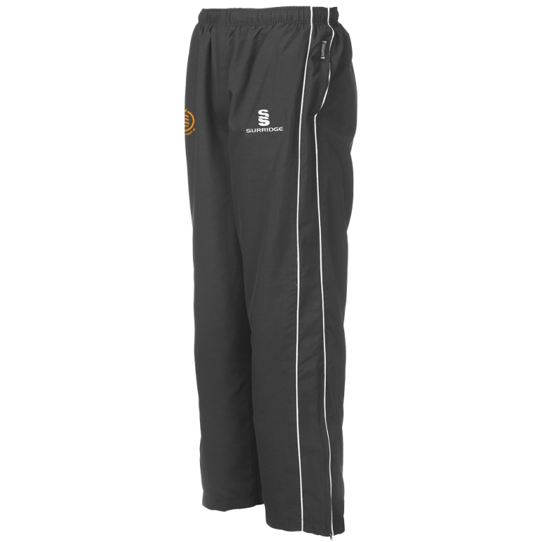 NORTH MIDDLESEX CC Classic Tracksuit Pant With Thigh Length Zip Black Mens