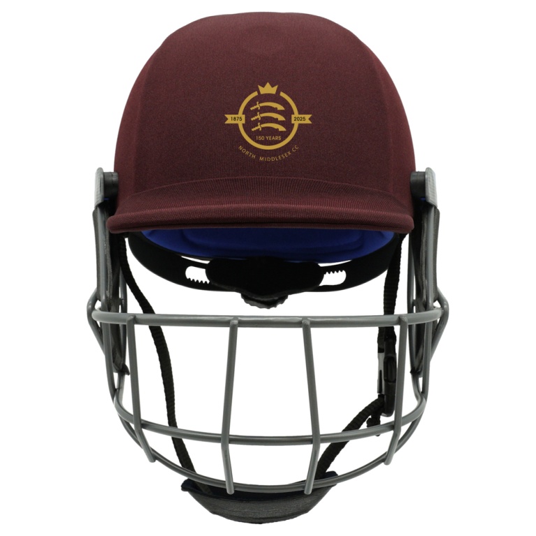 North Middlesex CC - Forma Cricket Helmet - Pro Axis- Titanium Grill - Maroon