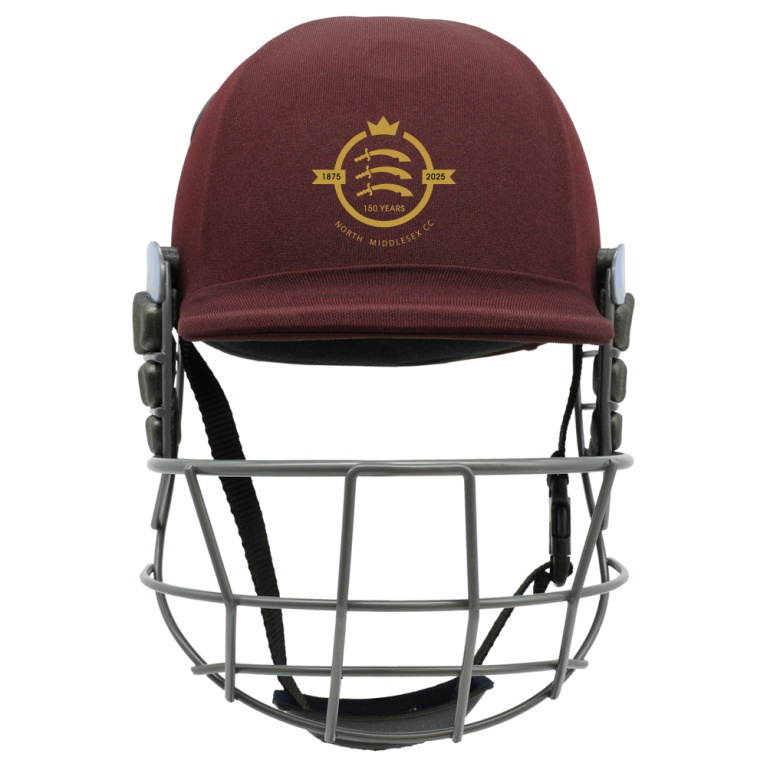 North Middlesex CC - Forma Cricket Helmet - Little Master - Steel Grill - Maroon